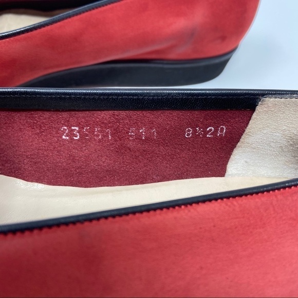 Salvatore Ferragamo Red Suede Slip On Loafer Flat - Picture 6 of 8